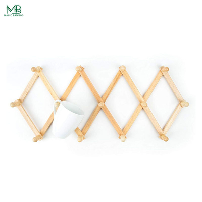 Uitbreidbare accordeon stijl bamboe wandhanger