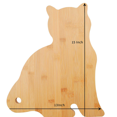 Duurzame bamboe katvormige snijplank Houten serveerplank Keuken hakplank 38,2*33,1*1,6 cm
