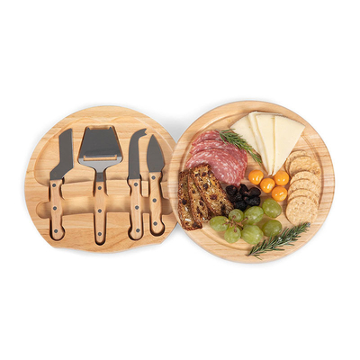 Natuurlijke bamboe hout ronde charcuterie board set perfect voor hakken en vermaken