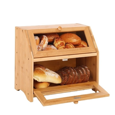Direct 2 Tier Novel Design Duurzame bamboe brood opslagdoos met la.