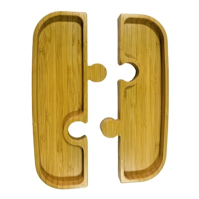 Plaat Bamboe Houten ontwerp puzzel in de vorm van een dienblad Eetbord voor de horeca