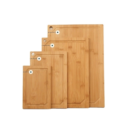 Dikke bamboe snijplank slagerblok met sapgroef aangepast 38,1x25,4x1,5 cm