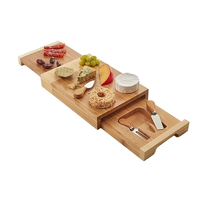 Duurzame rechthoekige acacia bamboe kaas snijplank set voor keuken serveren