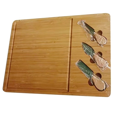 Bamboe Hout Kaasbord en 3-Messen Set Ideaal voor het Creëren van een Verbazingwekkende Kaas Display