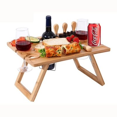 Buiten gegraveerde bamboe opvouwbare bak tafel voor picknick bureau kamperen