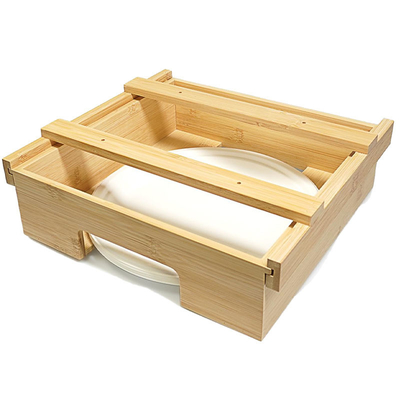 Bamboe Keuken Partij Organisator Utilities Caddy Papier Plaat en Servet Schap Dispenser