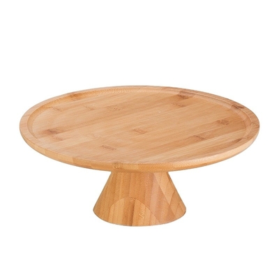 OEM/ODM Highly Bamboo Round Decorative Tray voor trouwfeest Modern Style Snack Cake