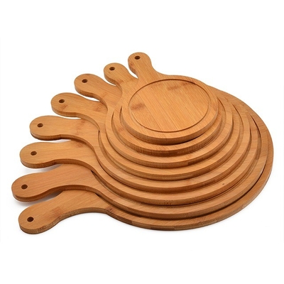 Custom ronde bamboe pizza bord met handvat CE / EU gecertificeerd