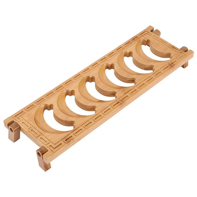 CE / EU gecertificeerde rechthoekige bamboe 6 raster teekophouder voor Kung Fu teeset accessoires