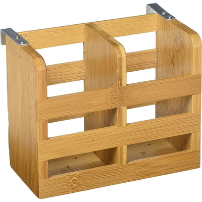 All-Season Bamboo 2 Compartment tafelgerei houder met en aangepaste ontwerp aanvaarding