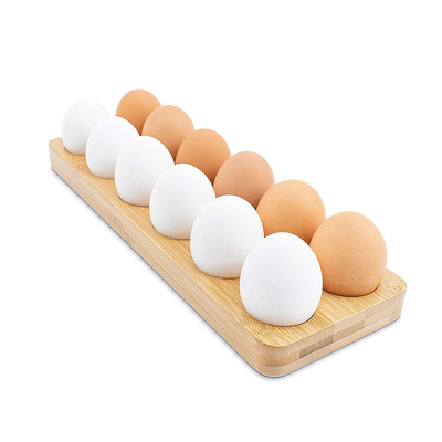 Gepersonaliseerd logo bamboe ei veilig opslagrek voor keuken koelkast display toonbank