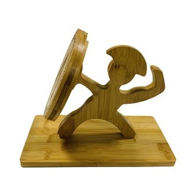 Bamboe Hout Keuken Soldaten Schild Vorm Messenhouder Messenblok houdt 6 Messen