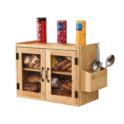 Direct bamboe brood opslagdoos met eetgerei houder voor de keuken duurzaam ontwerp