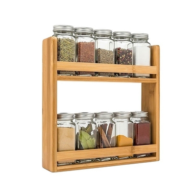 28x28x8cm Bamboe Spice Holder Tray voor In-drawer Keukenkast 3-tier Organisatie