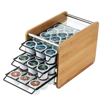 Drielagige bamboe K-cup Caddy opslagdoos met 45 houder organisator CE / EU gecertificeerd