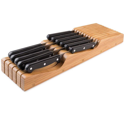 Duurzame 15 slot bamboe meshouder voor in de la van keuken accessoires 43X13.3X5cm