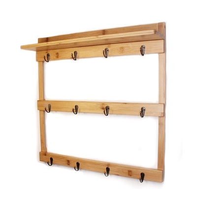 Multifunktioneel bamboe wandhoek koffiebekerhanger voor badkamer