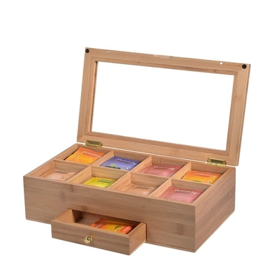 Transformeer je ijdelheid met bamboe opslagdoos en laden Capaciteit 3-6L 33 x 19 x 10,2 cm