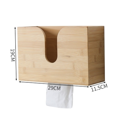 Keuken Muur Montage Custom Doorzichtige Papier Handdoek Servet Tissue Box in natuurlijke bamboe kleur