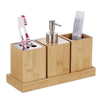 100% natuurlijke bamboe duurzame tandenborstel houder bekertje zeep dispenser bad set