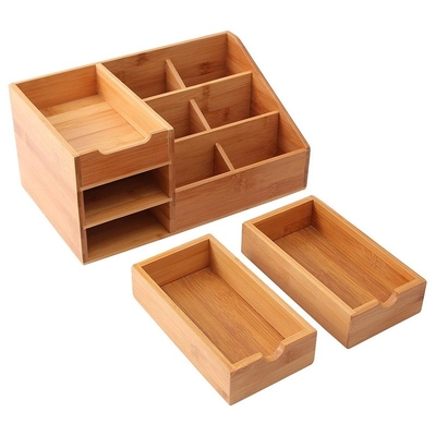 Woonkamer Juwelen Verpakkingskast Dressing Table Top Bamboe Cosmetics Display Table