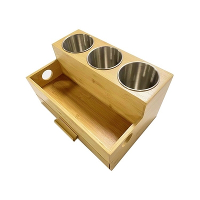Natuurlijke bamboe haarstyling tool organisator voor make-up badkamer