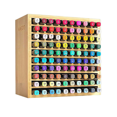 23 x 13,5 x 23 cm Bamboe Marker Organisator bevat 100 Marker Kunstvoorzieningen opslagrek