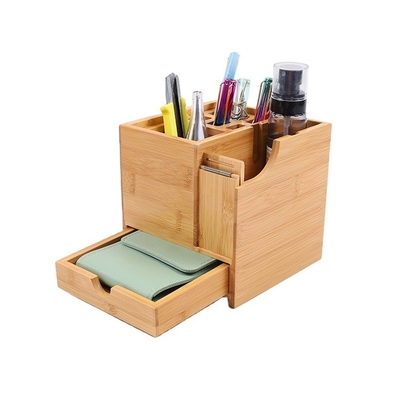 100% natuurlijke bamboe Hout kantoor bureau opslag met 1 lade Moderne stijl en betaalbaar