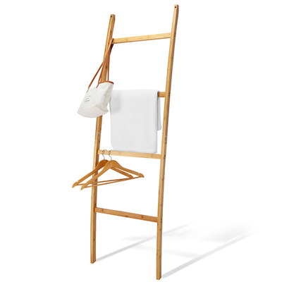 Verbeter uw badkamer en woonkamer decoratie met een 6ft BAMBOO handdoek ladder vier lagen