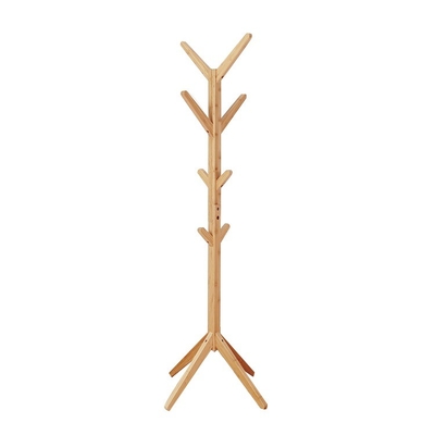 Aanpasbaar Aanvaardbaar Vrij Staand Bamboe Boom Capote Rack Stand met 4 Tier Hangers