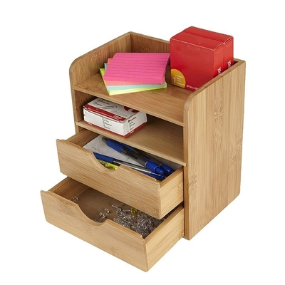 Onmiddelijke organisatie 4 Tier Houten doos opslag laken kast voor kantoorbenodigdheden