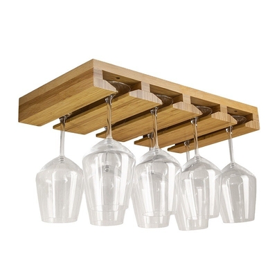 BAMBOO Home Bar Wand Mount Wijn Glas Hangende Rack Cup Hanger Goblet Schapkas