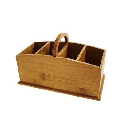 Functioneel ontwerp Bamboe Multifunctionele Desktop File Organizer Met Pen Holder Storage Caddy