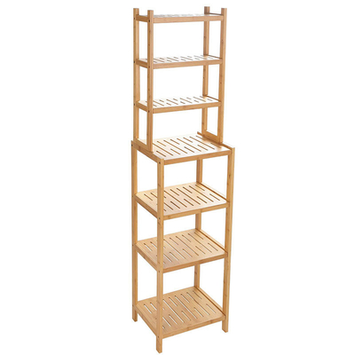 Classic Design Style 7-tier bamboe plank multifunctionele opslagrek voor badkamer