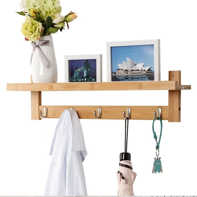 Ruimtebesparende vouwbare bamboe wandhanger jas haakjes achter de ingang