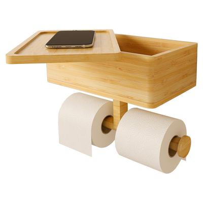 3 in 1 Bamboe Badkamer Opbergrek Wandmontage Toiletpapierhouder OEM