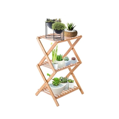 Ruimtebesparende 3-laagse bamboe bloempot Rack Planter Display Organiser 34x34x97cm