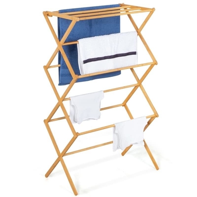 Ruimtebesparende 120*50*150cm Bamboe Accordion Kleding Droger Drogen Rack voor Kleding