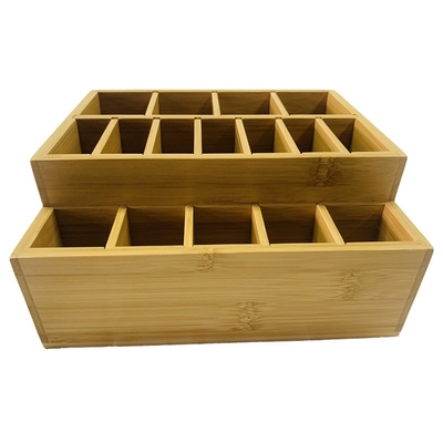 Teken scheidingswand Bambus cosmetische containers Houten make-up doos