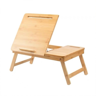 Verstelbare hoogte Bamboe houten laptop tafel voor opslag Custom ontwerp aanvaard