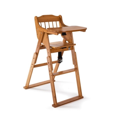 Postverpakking N Product Bamboe Baby High Chair 2023 Opvouwbaar Multifunctioneel Baby Feeding