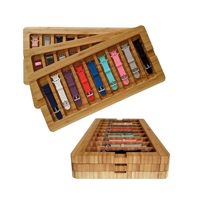 2023 Duurzaam glanzend make-up opslag lade organisator bamboe cosmetische display box