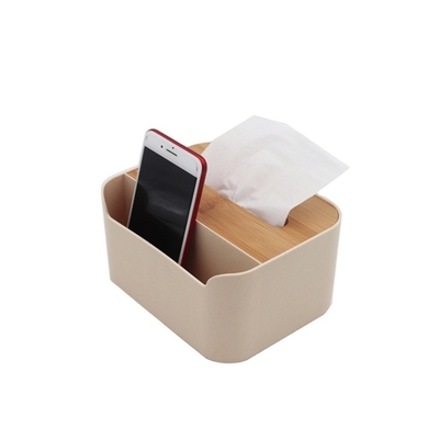 Direct Servettenhouder Tafelorganisator met Cubicle Plastic Tissue Box en Bamboe Deksel