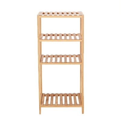 Custom 4 Tier rechthoekige bamboe schoenenrek voor opslag in het magazijn