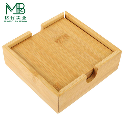 Natural bamboe coaster set met opslagdoos voor bekers mokken borden schotels
