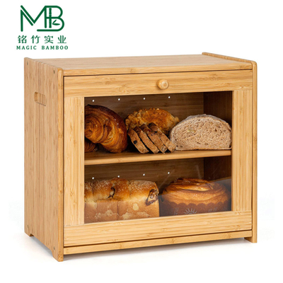 Multifunctionele dubbellaagse bamboe opbergdoos voor brood